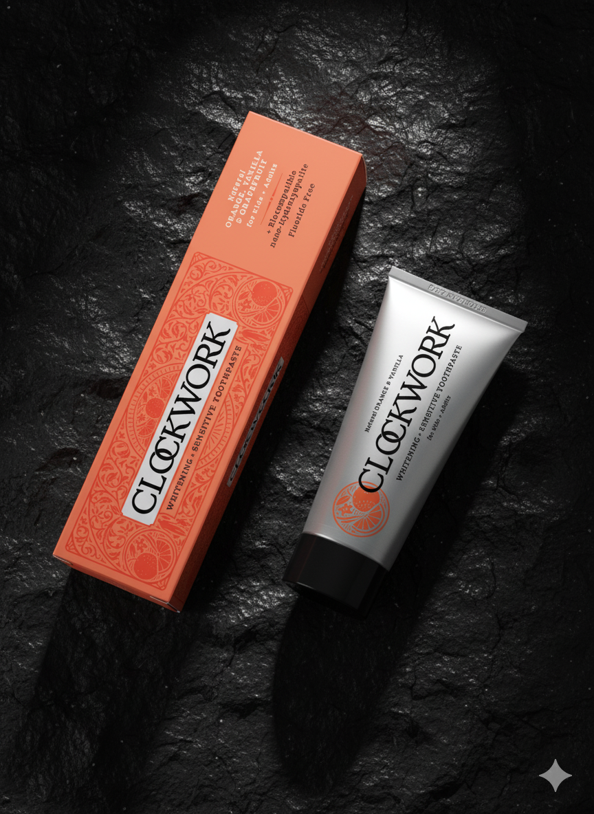 Clockwork Natural Kids + Adults Orange & Vanilla Toothpaste with HydroXy™