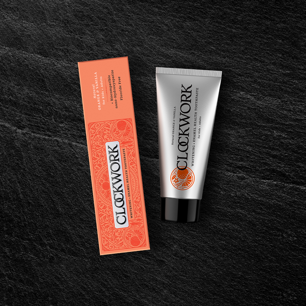 Clockwork Natural Kids + Adults Orange & Vanilla Toothpaste with HydroXy™