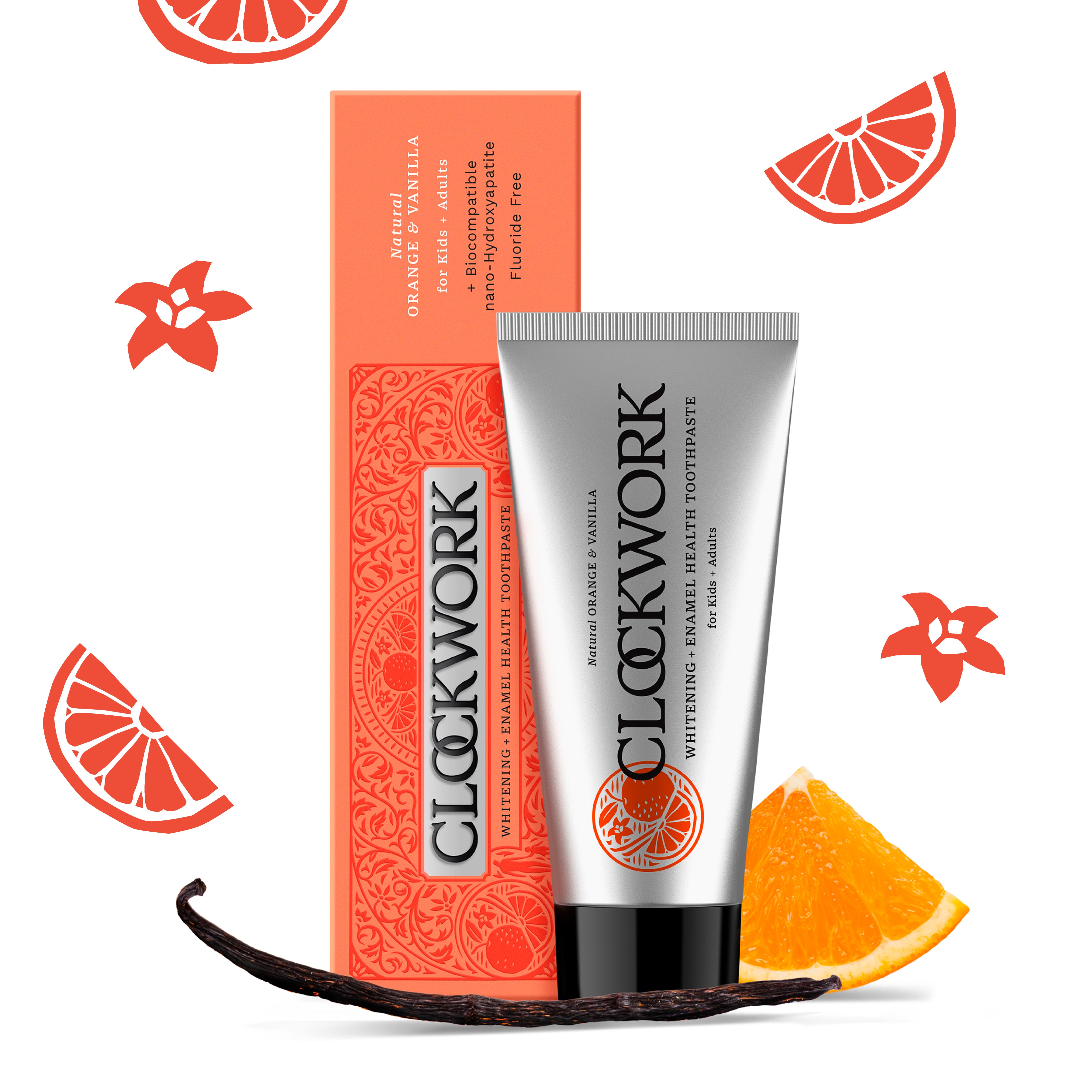 Clockwork Natural Kids + Adults Toothpaste with 5% HydroXy | Orange & Vanilla