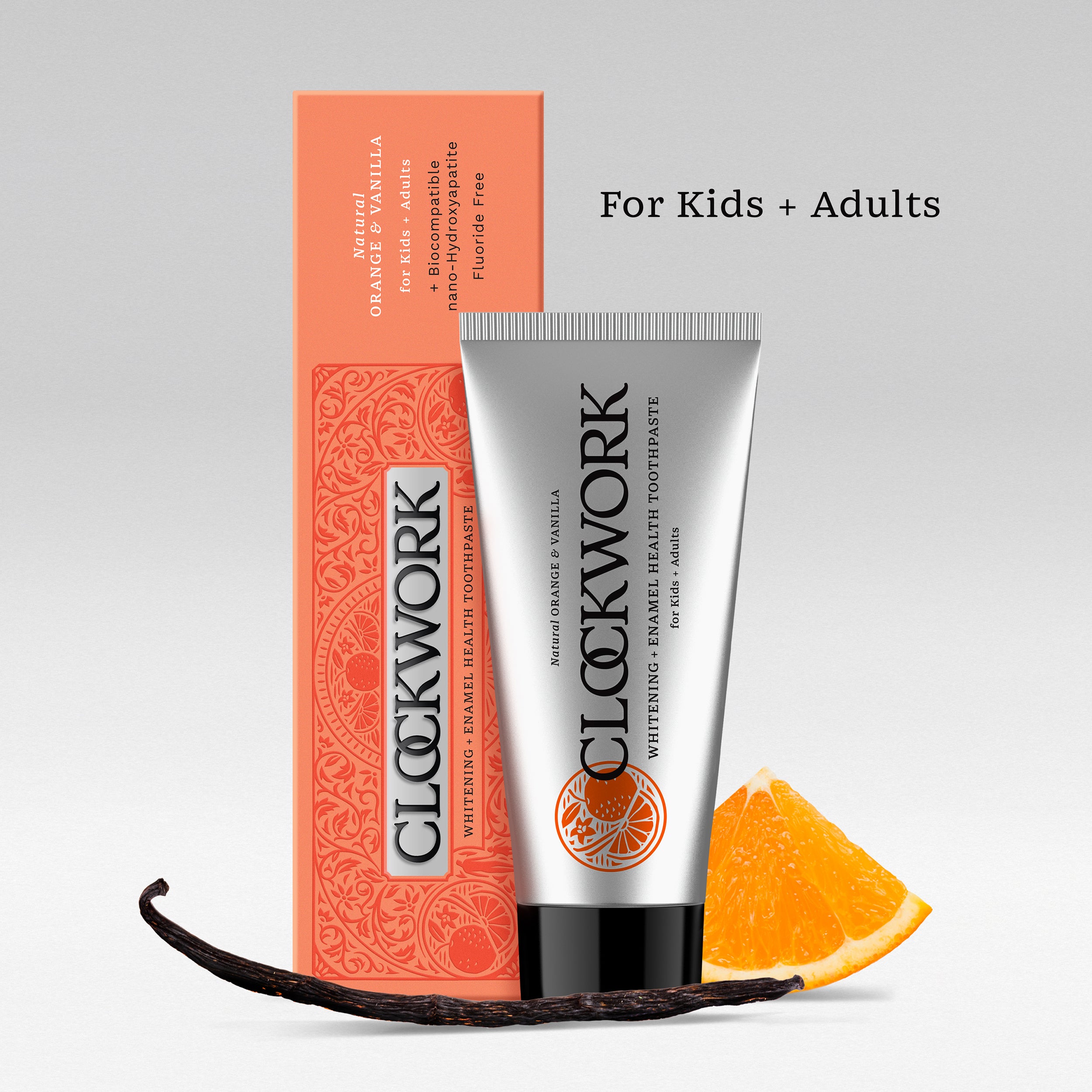 Kids Natural Toothpaste | Orange Vanilla | nHAp | Clockwork
